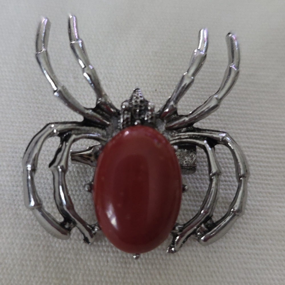 Genuine Red JASPER Spider Necklace Brooch combo Can be either Brooch or Necklace